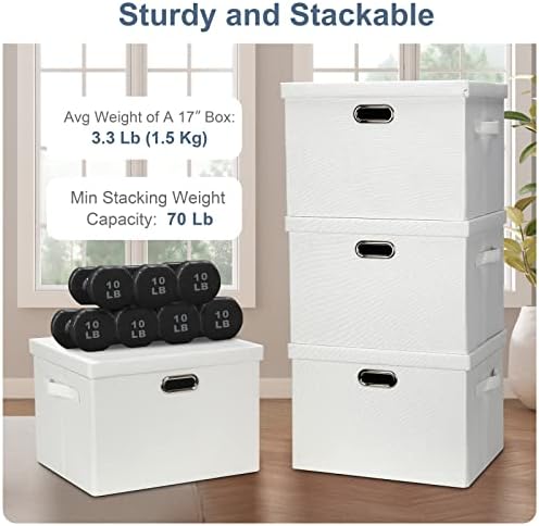 Storage Bins with Lids Fabric Closet Organizers Cubes Office Organization - Image 4