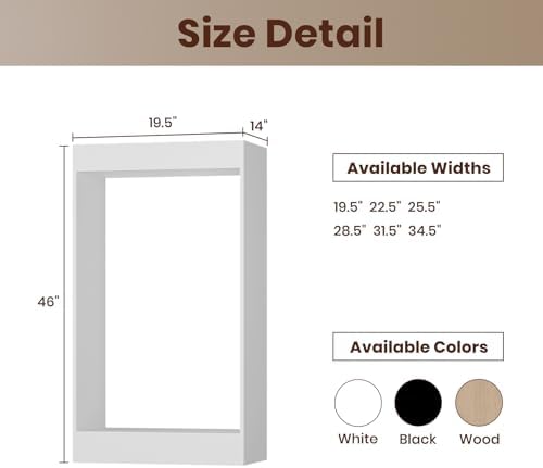 ROOMTEC 19.5" Double Hanging Closet Unit, Modular Closet System with Hanging Rod, Wardrobe Organizer for Bedroom or Walk-in Closet, Wall Mounted, Customizable Clothes Storage Unit, White - Image 2