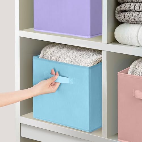 Storage Bins, 11 Inch Fabric Storage Cubes, Collapsible Cube Storage Box, Fabric Closet Organizers with Handle for Office, Closets, Bedroom, Living Room, Multi-Color, 40 Set, 8 Color - Image 5