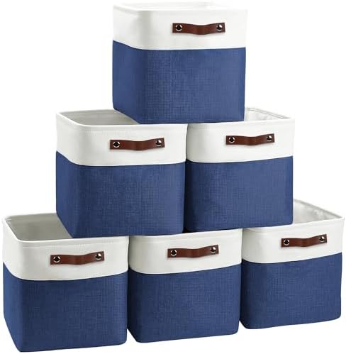 FinishingBo 11 inch Cube Storage Bin 6 Pack, Cube Organizer Bins by SimplifySpaceSimplifyLife
