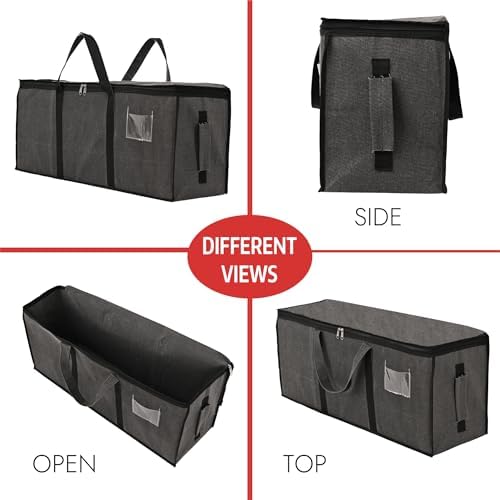 Kuber Industries Pack of 4 Durable Jumbo Storage Bags For Clothes Large With Zip & Handles | Packers & Movers Under Bed Storage Organizer Box for Clothes, Blanket & Toys | Dark Grey - Image 5