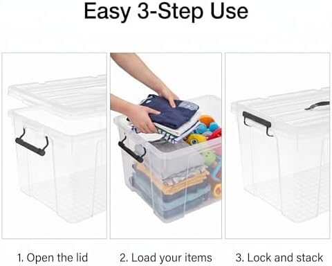 90 Quart 32-Pack Clear Storage Bins with Lids - Image 5