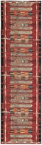 Liora Manne Marina Low Profile Durable Indoor/Outdoor Woven Rug- Tribal Stripe Red 1'11" x 7'6" - Image 2