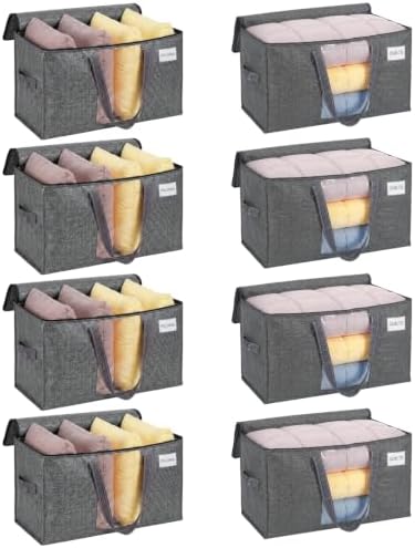 VENO Moving Bags, Wide Open Top, Clear Window, Gray, 8 Pack by Veno