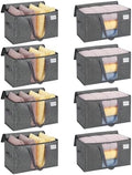 VENO Moving Bags, Wide Open Top, Clear Window, Gray, 8 Pack by Veno