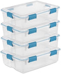 Sterilite Gasket Storage Box with Lids for Home & Office, 37 Quart, 4-Pack by Sterilite