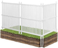 VEVOR 3 Panels Outdoor Privacy Screen, 36 x 45 in Air Conditioner Fence with 19.7 in Ground Stakes, Pool Equipment Enclosure, Strip Vinyl Privacy Fence, Ideal for Trash Can and A/C Units, White by VEVOR