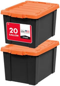 IRIS USA Lockable Storage Bins with Lids, 20 Gallon Heavy Duty, 2 Pack by IRISUSA