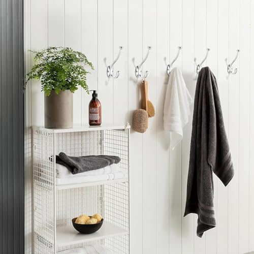 khtumeware The 10 Pack 5-1/2 inch Polished Chrome Coat Hook zinc Alloy mudroom Hooks is Suitable for bathrooms, Behind Doors, bedrooms, and is a Towel Robe Hooks for Both Household and Commercial use - Image 4