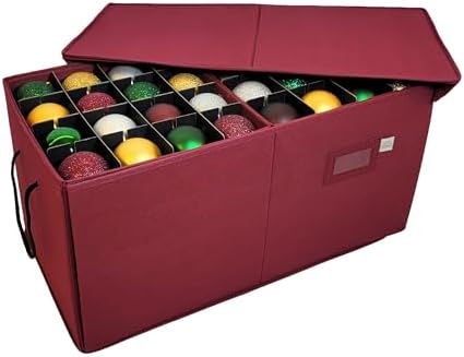 612 Vermont Christmas Ornament Storage Box, Adjustable Acid-Free Dividers - Image 2