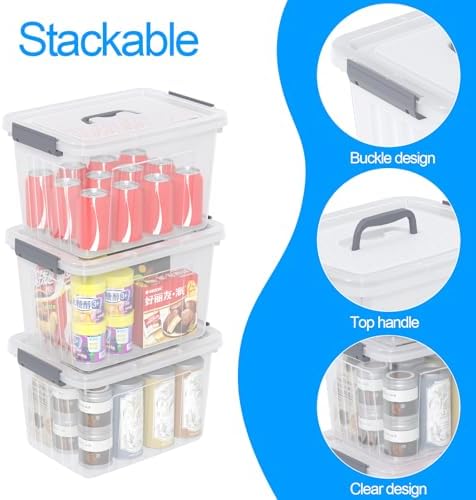 12 Quart Stackable Clear Plastic Latch Storage Bin with Lid, 6-Pack - Image 3