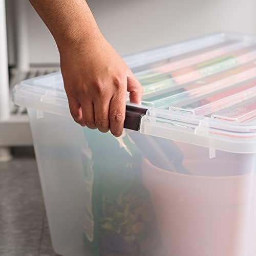 IRIS USA 68 Qt. Large Storage Bin with Buckle Down Lid, 2-Pack, Sturdy and Versatile Organizer Utility Tote Container Box for Seasonal Clothes Blankets Decoration Long Term Storage, Clear - Image 6