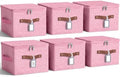 6 Pack Fabric Closet Storage Bins with Lids, 10×8×7 in, Pink by Unknown