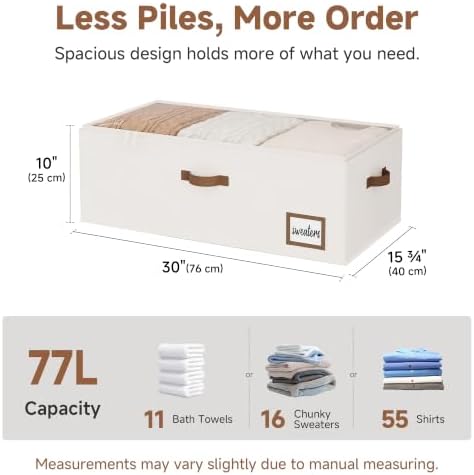 StorageWorks 10 Inch Tall Under Bed Storage Containers with Clear Lid - Image 2