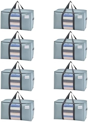 VENO 8 Pack Heavy Duty Moving Bags w/Clear Window,Extra Large Storage Bag by Veno