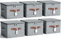6 Pack Fabric Closet Storage Bins with Lids, 10×8×7 in, Gray by Unknown