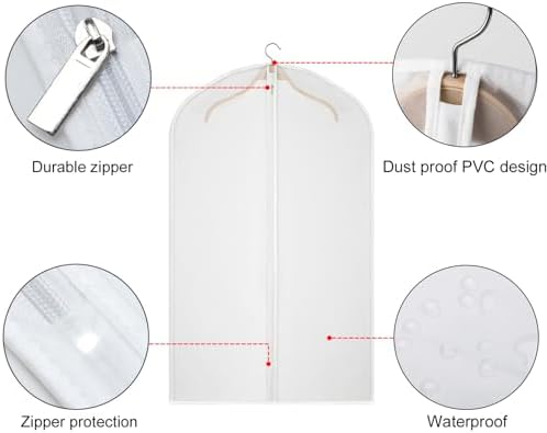 40 Inch Garment Bags 20 Pack Suit Bag for Storage Dress Cover Bag - Image 4