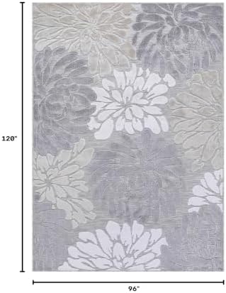 Luul Home Floral Indoor Outdoor Rugs 8x10 Large Area Rug for Living Room, Patio Decor, Kitchen, and Entryway Rug, Washable Stain Resistant Outside Carpet Beige 8 x 10 - Image 2