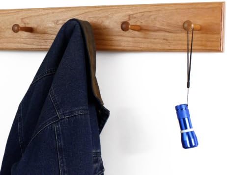 Cherry Shaker Peg Rack 4.5" Extra Wide (Cherry, 58" x 4.5 with 10 pegs) - Image 3