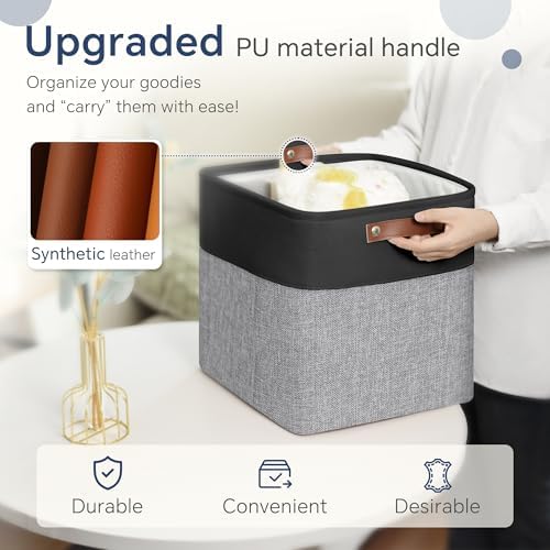 FinishingBo 11 inch Cube Storage Bin 6 Pack, Cube Organizer Bins - Image 5