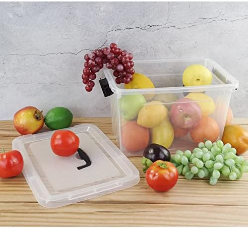 Kekow 6-Pack 10 L Plastic Storage Boxes, Clear Plastic Storage Bins with Lids - Image 6