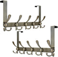Dseap Over Door Hook 2.0 - Upgraded Version - Simple-Assembly, Strong, Heavy-Duty Stainless Steel 5-Tri-Hook Over The Door Hanger Rack, SimpleStrong Series, Bronze, Pack of 2 by Dseap