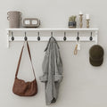AMBIRD Coat Rack Wall Mount, 35 Inch Large Coat Hooks Wall Mounted with 7 Dual Metal Hooks and 2 Side Hooks, Wall Hooks with Shelf in Entryway, Kitchen, Living Room, Bathroom, Bedroom (White) by AMBIRD