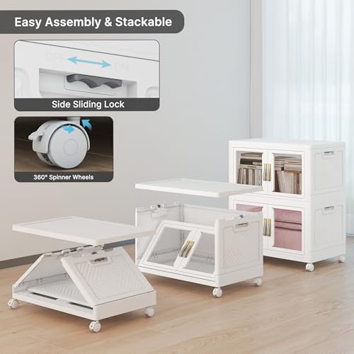 UAMFURI Stackable Storage Bins with Lids, 240QT Extra Large Storage Cabinet - Image 6