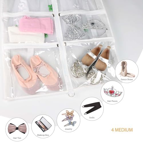 Syeeiex 40 Inch Clear Dance Costume Garment Bag, White, 5 Pack - Image 3
