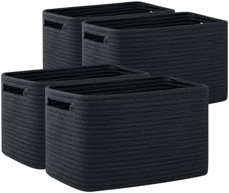 OIAHOMY 4 Pack Storage Baskets for Organizing 15L Cube Storage Bins Black by MasterofSpaceOptimization
