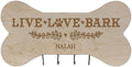 Rooms Organized Personalized Live Love Bark Wall Mounted Dog Bone Pet Leash Rack,Dog Collar Holder New Home Decor Gift Ideas and 4 Hooks 16" L x 8" H 2.5." deep (Maple) by Unknown
