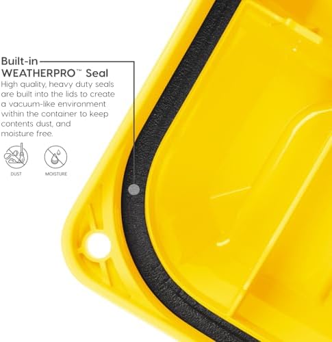 IRIS USA 4-Pack 21 Gal Heavy Duty Lockable Storage Totes, Black/Yellow - Image 3