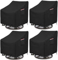 Patio Swivel Chair Cover 4 Pack,Waterproof Heavy Duty Outdoor Chair Covers,Outdoor Swivel Chair Cover for Patio Furniture Covers(30 W x 34 D x 38.5 H inches),Black by Okcool