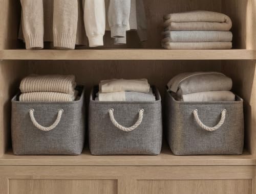 15x11x10 In Foldable Fabric Large Storage Bins with Handle 6 Pack - Image 3