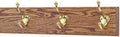 PegandRail Solid Oak Coat Rack with Solid Brass Hat and Coat Style Hooks - Made in The USA (Chestnut, 15" x 3.5" with 3 hooks) by PEG+AND+RAIL