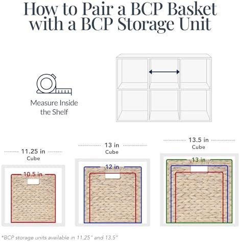 Best Choice Products 12x12in Pack of 5 Cube Storage Baskets, Water Hyacinth Multipurpose Collapsible Organizers, Handwoven Laundry Totes for Laundry, Living Room, Kids Room & Nursery - Gray - Image 6