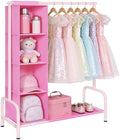 Univivi Kids Clothing Rack with Hanging Organizer, 43 Inch Tall, Pink by Univivi