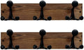 SKOLOO 17-Inch Wood Coat Rack Wall Mount with 3 Triple Hooks - Ideal for Family Entrances, Classrooms, and Pet Supplies Storage - Perfect Coat Hooks for Wall,Charred Golden Brown, Pack of 2 by SKOLOO