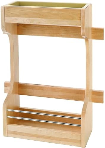 Rev-A-Shelf Dual Shelf Under Sink Organizer for Kitchen and Bathroom Cabinets, 36" Sink Base Vanity Storage, Inside Door Mount, Maple Wood, 4SBSU-18 by Rev-A-Shelf