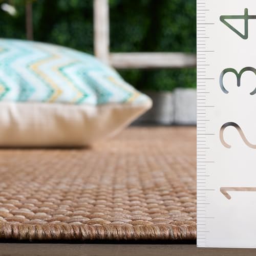 SAFAVIEH Washable Rug Outdoor Courtyard Collection - 10' Round, Natural & Cream, Non-Shedding & Easy Cleaning, Ideal for Patio, Backyard, Mudroom (CY8521-03012) - Image 6