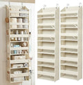 HOMELUX THEORY Over the Door Organizer, 6-Tier, 100D Fabric, Ivory 2pc by HomeluxTheory
