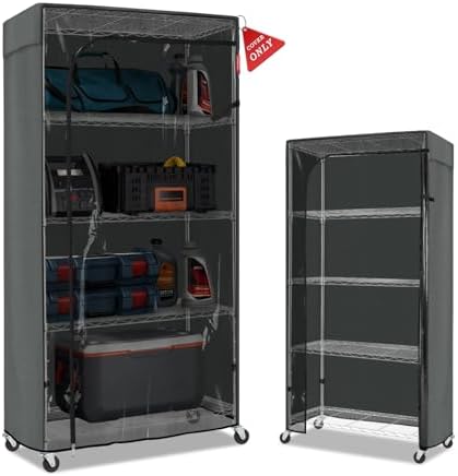 Porch Shield 600D Storage Shelf Cover for Wire Rack, 36"Wx14"Dx54"H, Grey by PorchShield