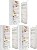 ULG Over The Door Organizer with 6 Large Pockets 12 Side Pockets, 50lbs Weight Capacity Door Hanging Organizer for Bedroom, Bathroom, Pantry, Nursery Storage, Beige (Pack of 3) by ULG