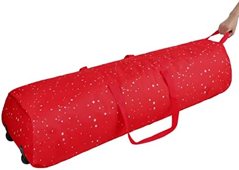 Surblue Christmas Tree Storage Bag - Fits Up to 6 ft. Tall Artificial Disassembled Trees, Durable Handles & Sleek Dual Zipper - Premium Large Holiday Xmas Bag Made of Tear Proof 600D Oxford (Red) - Image 2