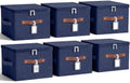 6 Pack Fabric Closet Storage Bins with Lids, 10×8×7 in, Blue by Unknown