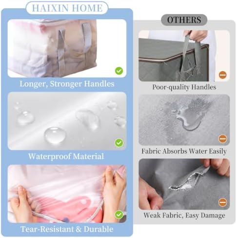 6 Pack Clear Clothes Storage Bags for Closet 53L - Image 6