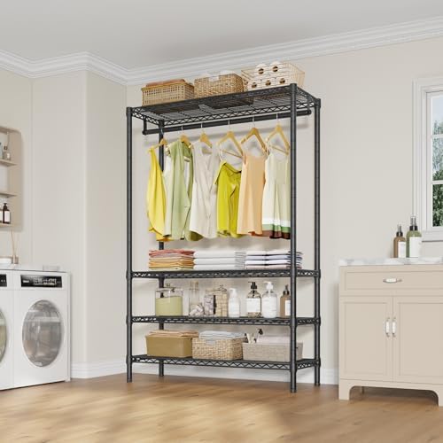 VIPEK V1 Plus 4-Tier Clothes Rack with Shelves, Adjustable, Black - Image 3