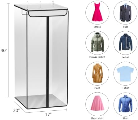 Univivi Garment Bags for Hanging Clothes, Cloth Bag 40 In, 2 PCS, Clear - Image 3