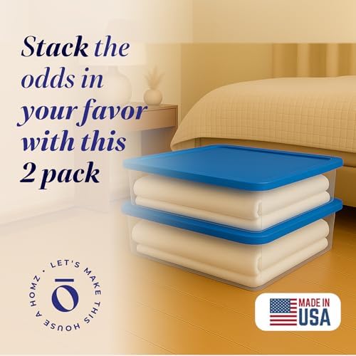 HOMZ Snaplock, Small Clear Plastic Storage Organizer Bins with Lids, 2 Pack - Image 2