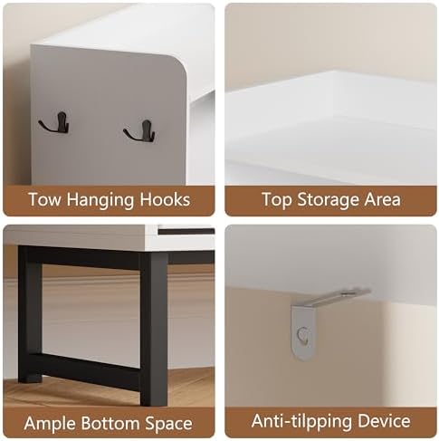 Xixini Shoe Storage Cabinet with 3 Flip Drawers, Entryway Shoe Rack, White - Image 6